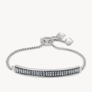 Kendra Scott Jack Adjustable Bracelet in Rhodium & Charcoal Gray Crystal